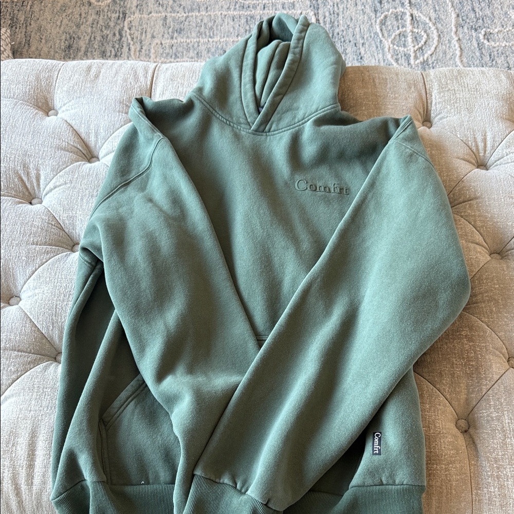 Comfort Olive Green Logo Hoodie - Men
